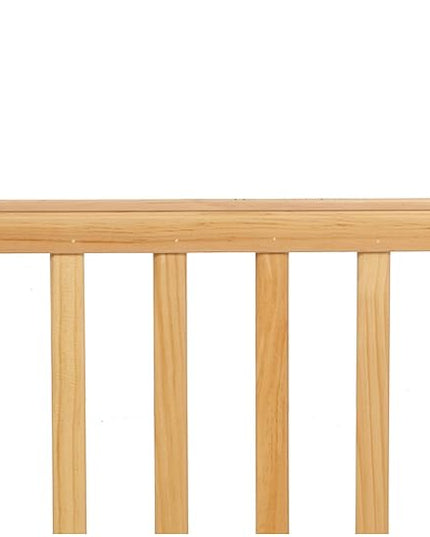 LA Baby Compact Non-Folding Wooden Window Crib, Natural - LeafyLoom
