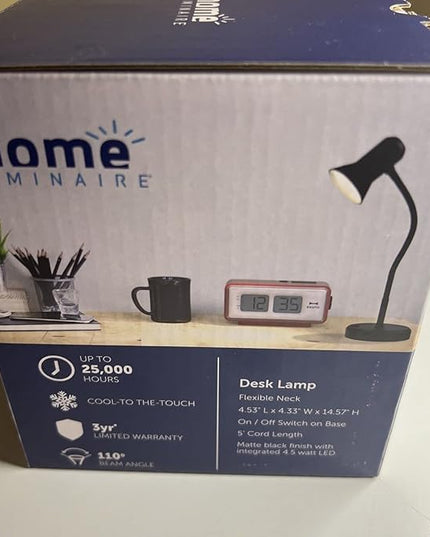 Flexible Bendable Gooseneck LED Reading Work Desk Lamp Home Luminaire (Black) - LeafyLoom