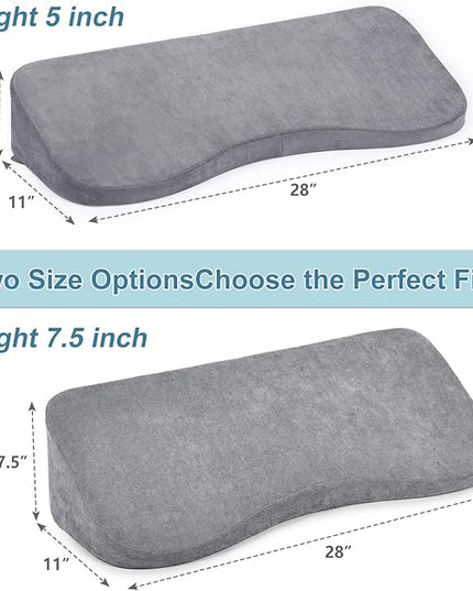 TANYOO Long Wedge Pillow for After Surgery Curved Shaped Turning Wedge Pillow for Side Sleeping Bedridden Patient Products to Prevent Bed Sore and Improve Healing Process No-Slip Bottom Height 7.5 in - LeafyLoom