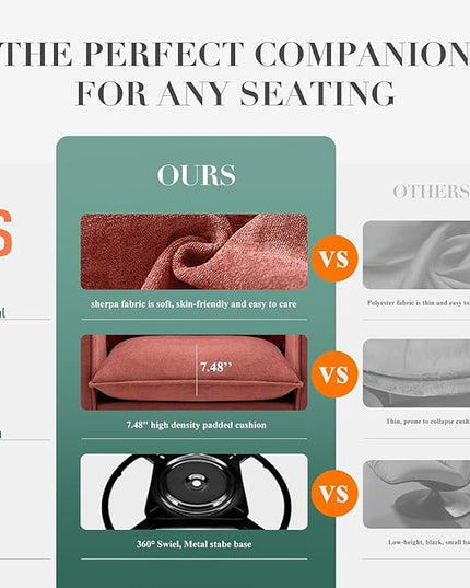 Swivel Accent Chair, 34 Inches Wide Upholstered Arm Chair with Plump Back Pillow, Modern Sofa Living Room Chair for Bedroom, Corner, Reading Nook-Red - LeafyLoom