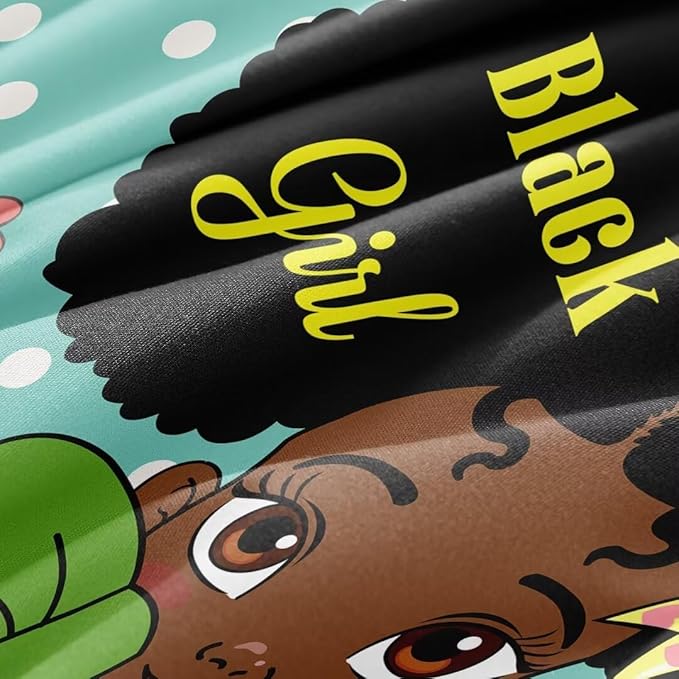 Black Girl Comforter Set Queen for Kids Teens Youth,Black Girl Magic Bedding Set,African American Girl Inspirational Quotes Comforter Set,Black Princess Bed Bedroom Set - LeafyLoom