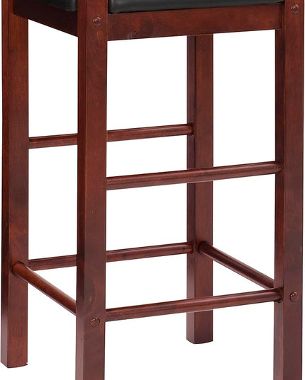 Linon Brown 3-Piece Table Faux Marble Tavern Set, 42" w x 22.25" d x 36" h - LeafyLoom