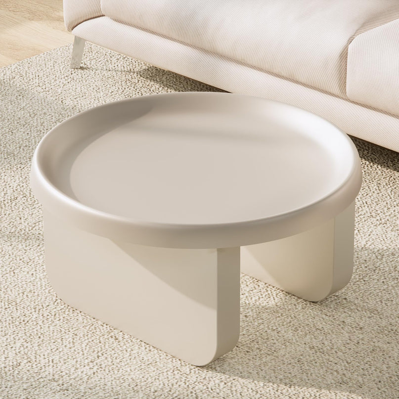 Round Coffee Table,Modern Coffee Table,Unique Circle Coffee Tables,Metal Center Table for Living Room (Black, 29.5 x 16.5) LeafyLoom