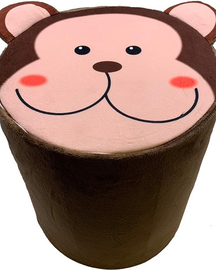 Storl Organizer Storage Stool for Toy and Cloth and Kids Stool (Monkey, 12Wx13H) - LeafyLoom