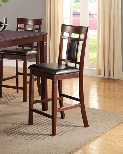 NicBex Dining Room Table Set for 4 Bar Table and Chairs Set Modern Contemporary 5Pc Dining Set with Unique Eyelet Back and 4 Chairs Cushion Seats Dining Room Furniture, Brown - LeafyLoom