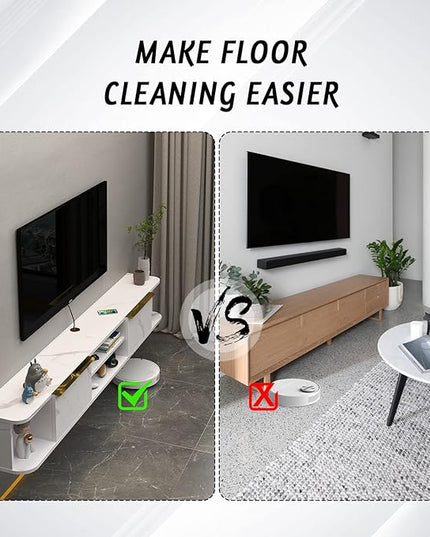 Pmnianhua Floating TV Stand with 2 Drawers,70'' Wall Mounted TV Shelf,Floating Shelf Under TV,Floating TV Console with Cabinets for Bedroom Living Room(White) - LeafyLoom