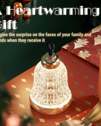 KOSTA Crystal Bell Table Lamp Rechargeable Crystal Lamp Christmas Bell Light for Decor Home Bedroom Kitchen Office Living Room Birthday Gift Lights for Bedroom/Party/Kids Room - LeafyLoom