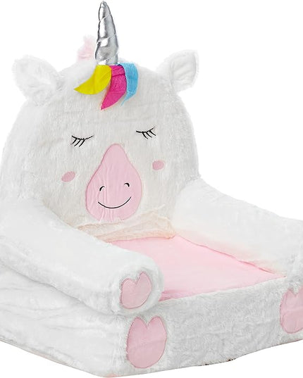 Amazon Basics Children's Plush Toddler Chair, Unicorn, Medium, Multicolor - LeafyLoom