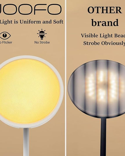 JOOFO Sky LED Floor Lamp,Folding Modern Torchiere Floor Lamp,Bright Dimmable Led Floor Lamp with Remote &Touch Control,5 Color Temperatures,Tall Standing Lamp for Living Room,Office, Bedroom(White) - LeafyLoom