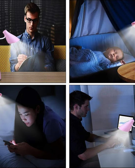 Small Desk Lamp, Kids Desk Lamp with Pen Holder & Mobile Phone Stand, 3 Lighting Modes for Reading Kids Dorm& Mobile Phone Stand for Reading Dorm Home Office(Pink) - LeafyLoom