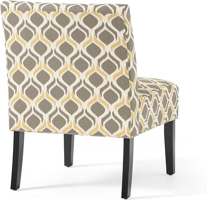 Christopher Knight Home Kassi Fabric Dining Chair, Yellow / Gray - LeafyLoom