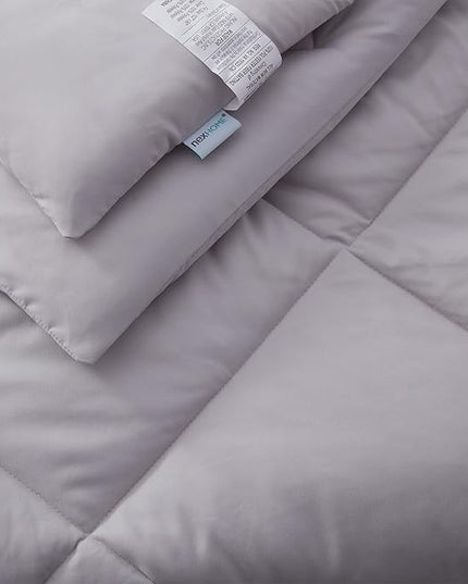 NexHome King Bed in a Bag 7-Pieces Light Grey Comforter Sets with Comforter and Sheets Soft All Season Bedding Sets with Comforter, Pillow Shams, Flat Sheet, Fitted Sheet and Pillowcases - LeafyLoom