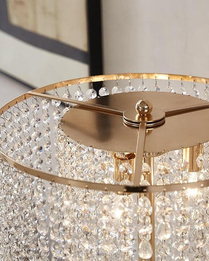 Raindrop Crystal Floor Lamp French Golden - LeafyLoom