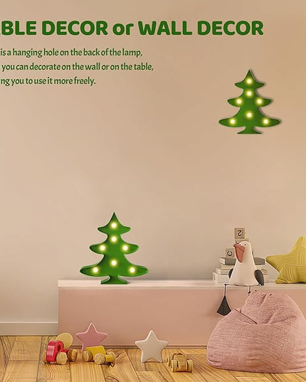 Small Christmas Tree with Lights, Christmas Decor, Christmas Decorations, Kids Christmas Tree, Kids Room Decor, Christmas Party Decorations for Wall, Table Top - LeafyLoom