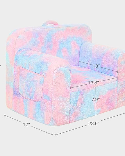 Toddler First Chair, Baby Chairs Comfy Toddler for Boys and Girls for Ages 18 Months and Up, Fits Any Decor (Dark Tie-Dye) - LeafyLoom