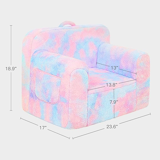 Toddler First Chair, Baby Chairs Comfy Toddler for Boys and Girls for Ages 18 Months and Up, Fits Any Decor (Dark Tie-Dye) - LeafyLoom