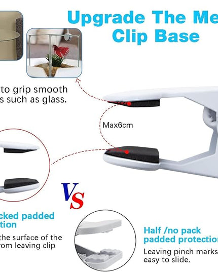 Desk Clip Lamp Holder,Clamp Clip on Light, E26/E27 Book Clamp Light Fixture,Clip Laptop Lamp 360° Flexible Grow Light Holder White 1pc - LeafyLoom