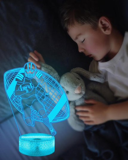 Attivolife Football Player Night Light for Kids, 3D Rugby Illusion LED Lamp, 16 Colors Changing with Remote Control & Touch, Best Room Decor Birthday Gifts for Outsports Lover Boys Teens Child - LeafyLoom