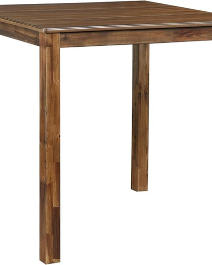 NicBex Dining Table Set for 4 Kitchen Table Set Counter Height 5pc Dining Set Table and 4 Counter Height Chairs for Breakfast Nook and Small Space, Transitional Style, Walnut - LeafyLoom