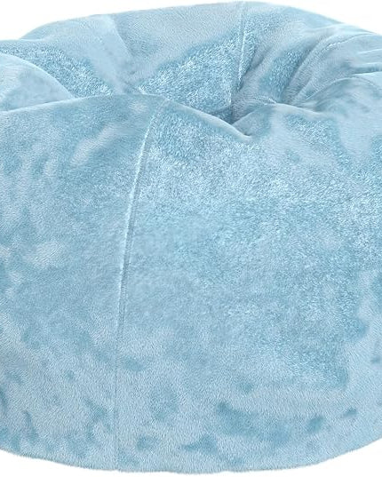 Flash Furniture Dillon Small Teal Furry Bean Bag Chair for Kids and Teens - LeafyLoom