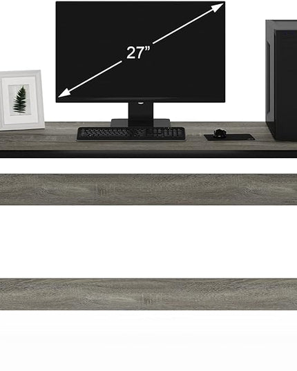 Furinno Moretti Modern Lifestyle Enhanced Study Desk 52 Inch, 52-Inch, French Oak Grey - LeafyLoom