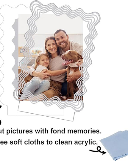 Attivolife Light up Wavy Photo Frame, 4x6 Inches Picture Frame Cute Night Light for Bedroom Aesthetic, Unique Birthday Christmas Gifts for Girl Lover Friends - LeafyLoom