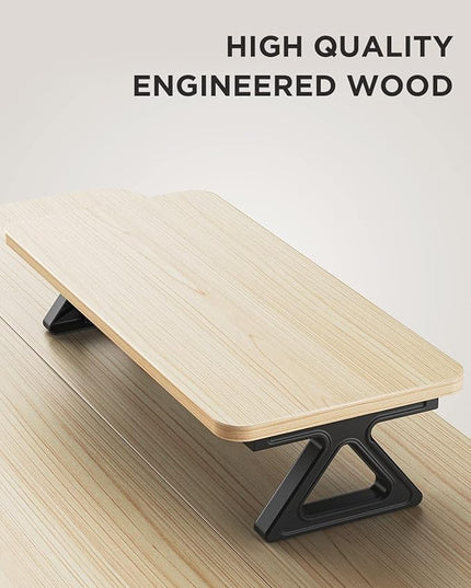 Memory Electric Height Adjustable Desk, Sit Stand Up Computer Workstation, 48 x 24 Inch Monitor Stand Study Table for Home Office, Maple - LeafyLoom