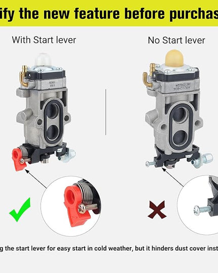 150BT 350BT Carburetor for RedMax EBZ8500 EBZ8000 EBZ8050 Husqvarna 580BTS 580BFS 350BF 180BT 180BF 150BF WYA-44 505183101 521631601 Backpack Blower Leaf Blower Carb with Start Lever - LeafyLoom