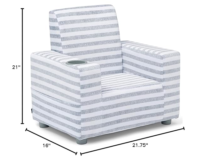 GAP GapKids Upholstered Chair, Grey/White - LeafyLoom