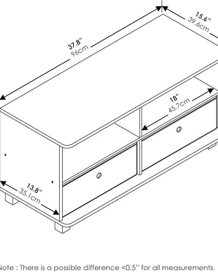 Furinno Andrey Entertainment Center with Bin Drawers, Dark Espresso - LeafyLoom