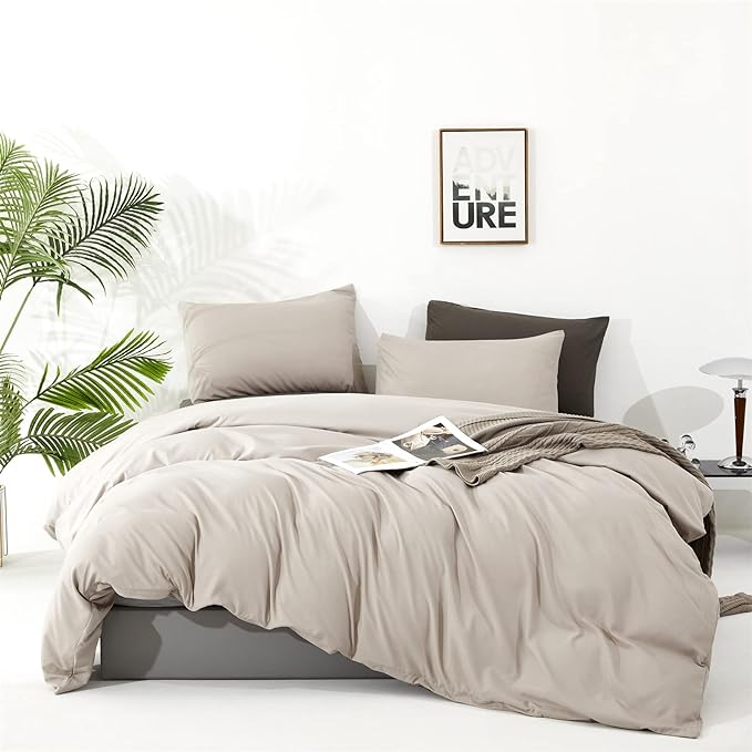 Light Khaki Comforter Set Cal King Size Khaki Comforter 3 Pieces Champagne Color California King Comforter Bedding Set Women Solid Khaki Cal King Bed Comforter Set - LeafyLoom