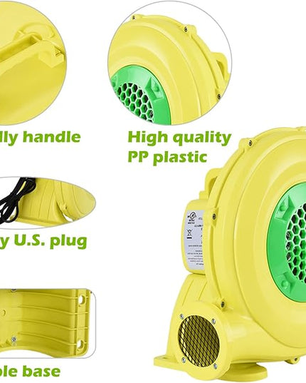 350W Air Blower, Pump Fan Commercial Inflatable Bouncer Blower, Perfect for Inflatable Water Bounce House, Jumper, Bouncy Castle Yellow - LeafyLoom