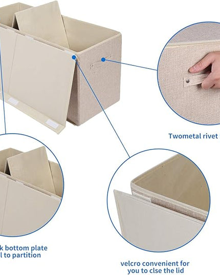 popoly Large Toy Box Chest Storage with Flip-Top Lid, Collapsible Kids Storage Boxes Container Bins for Toys, Playroom Organizers, 25"x13" x16"(Linen Beige) - LeafyLoom