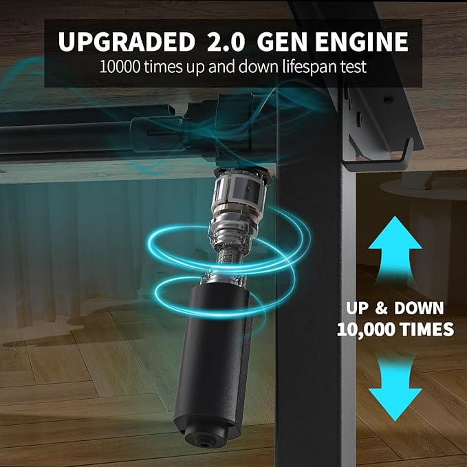 63×30 Inch Electric Standing Desk with 2 Drawers, Adjustable Height Widened Stand Up Desk with Storage Shelf, Sit to Stand Ergonomic Workstation for Home Office - LeafyLoom