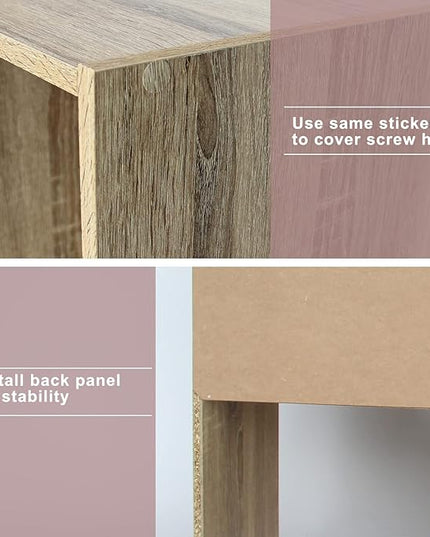 PACHIRA E-Commerce 8 Cube Storage Bookshelf, Unit Shelf, Wooden Closet Cabinet, Organizer Rack in Study, Oak - LeafyLoom