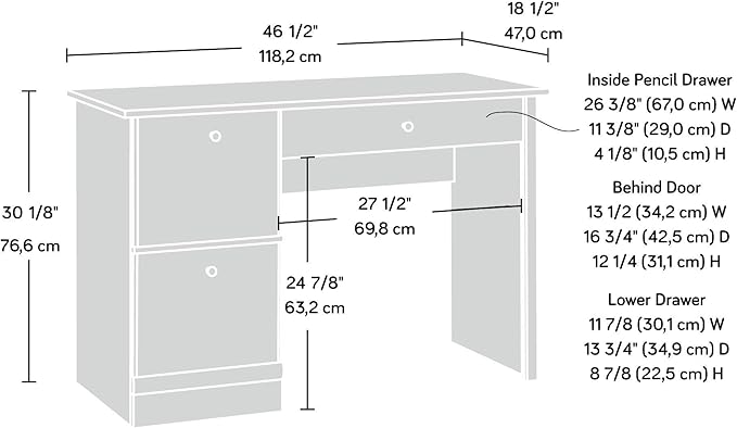 Sauder Computer Desk, Cinnamon Cherry Finish - LeafyLoom