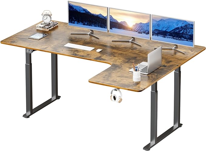 Dripex Standing Desk, 63"/ 71" L Shaped Desk Adjustable Height, Electric Corner Stand Up Desk Large Home Office Desk Computer Workstation, Dual Motor Sit Stand Desk 4 Legs, Super Stable - LeafyLoom