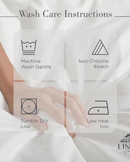 100% Cotton Percale Sheets Twin XL Size, White, Deep Pocket, 4 Pieces Sheet Set - 1 Flat, 1 Deep Pocket Fitted Sheet and 2 Pillowcases, Crisp Cool and Strong Bed Linen - LeafyLoom