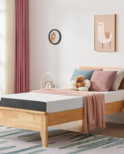 Twin Mattress, 5 Inch Cooling Gel Memory Foam Mattress in a Box with Breathable Cover Medium Firm Twin Bed Mattress for Bunk Bed, Trundle Bed, Pressure Relief, CertiPUR-US Certified - LeafyLoom