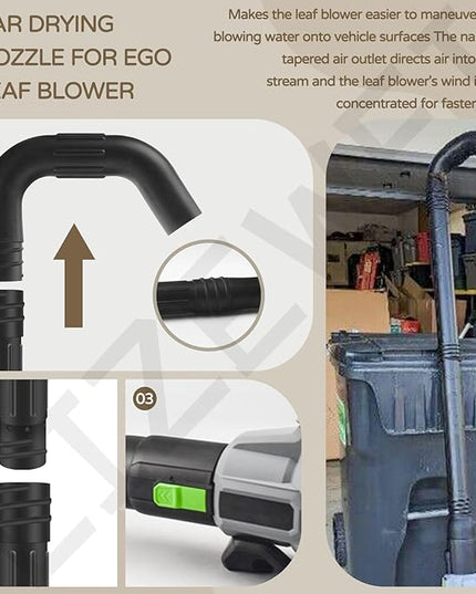 Gutter Cleaning Attachment Replaces AGC1000 Cleaning Kit & Mounting Bracket Kit for EGO 530CFM 580CFM 575CFM 650CFM 615CFM LBX6000, W/Battery Holders - Easily Clear Leaves And Debris From Gutters - LeafyLoom