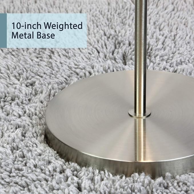 O'Bright Industrial Floor Lamp for Living Room, Metal Lamp, 70 Inches, E26 Socket, Minimalist Design for Decorative Lighting, Stand Lamp for Bedroom, Office, Brushed Nickel - LeafyLoom