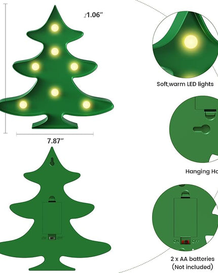 Small Christmas Tree with Lights, Christmas Decor, Christmas Decorations, Kids Christmas Tree, Kids Room Decor, Christmas Party Decorations for Wall, Table Top - LeafyLoom