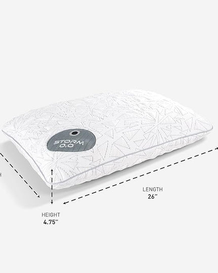Bedgear Storm Performance Pillow - Size 0.0 - Cooling Bed Pillow for Hot Sleepers - Medium Firmness Pillow for All Sleep Positions, Hypoallergenic, Washable & Removable Cover - 20" W x 26" L x 4.75" H - LeafyLoom