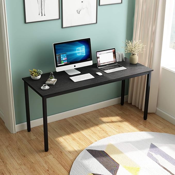 SogesGame YL-AC3-160VB-US8 Home Office Desks, X-Large, Black - LeafyLoom