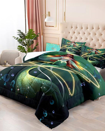 Mermaid Full Size Bedding Set Mermaid Bedding Full Bubble Mermaid Set for Girls Beautiful Mermaid Fairy Tale Bedding Set with 1 Comforter and 2 Pillowcases for Girls Bedroom Decor, Full Size - LeafyLoom