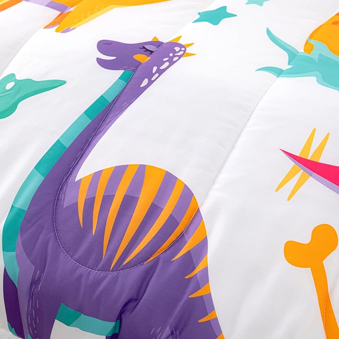 CVHOUSE Dinosaur Bedding Set,Dinosaur Comforter,Dinosaur Comforter Set King,Microfiber Quilt Set with 1 Comforter and 2 Pillow Cases- 3 Piece - LeafyLoom