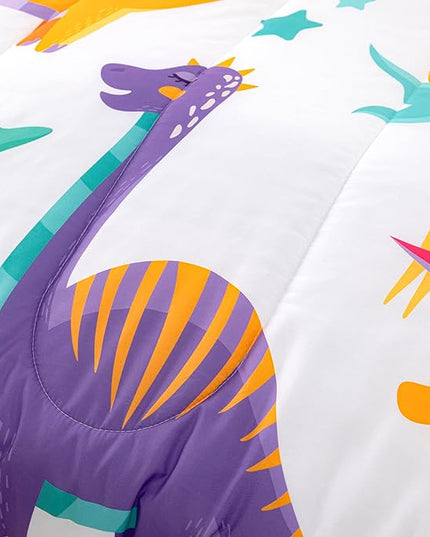 CVHOUSE Dinosaur Bedding Set,Dinosaur Comforter,Dinosaur Comforter Set Twin,Microfiber Quilt Set with 1 Comforter and 2 Pillow Cases- 3 Piece - LeafyLoom