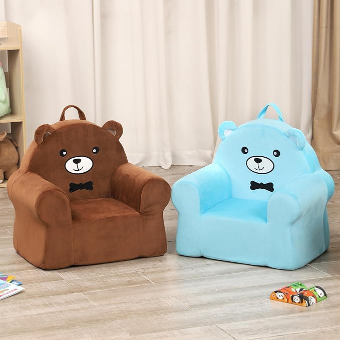 Cuddly Toddler First Chair, Premium Character Chair, Brown Bear, 18 month up to 3 Years - LeafyLoom