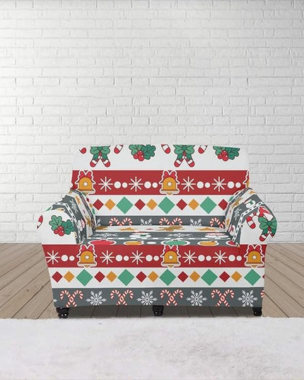 FKELYI Christmas Sofa Furniture Protector for Indoor Easy Going Stretch Sofa Slipcover Non-Slip Sofa Slicpovers Washable Sofa Couch Cover S FKELYI