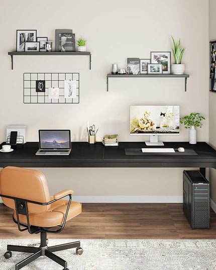 78.7 Inches Extra Long Two Person Office Desk,Double Workstation for Home Office,Black - LeafyLoom